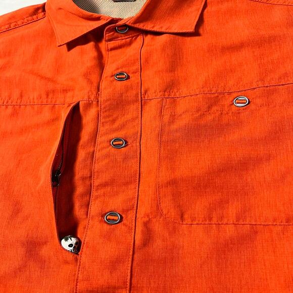 Outdoor Research Performance Button Up Shirt Men's M Orange Nylon Vents UPF50 - Picture 6 of 12